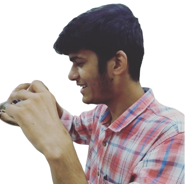 Abhishek Kumar Singh, mid-gesture, explaining something during his college days